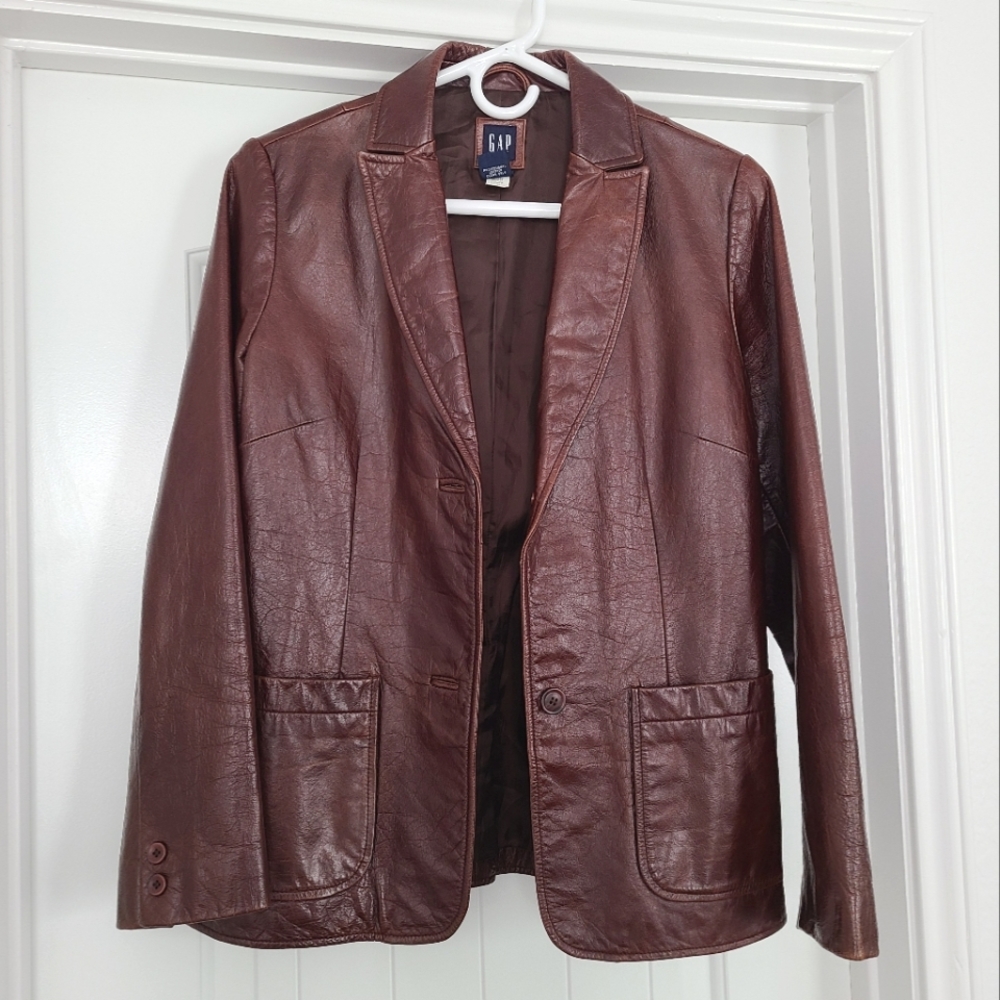 Vintage Gap Genuine Leather Blazer Jacket